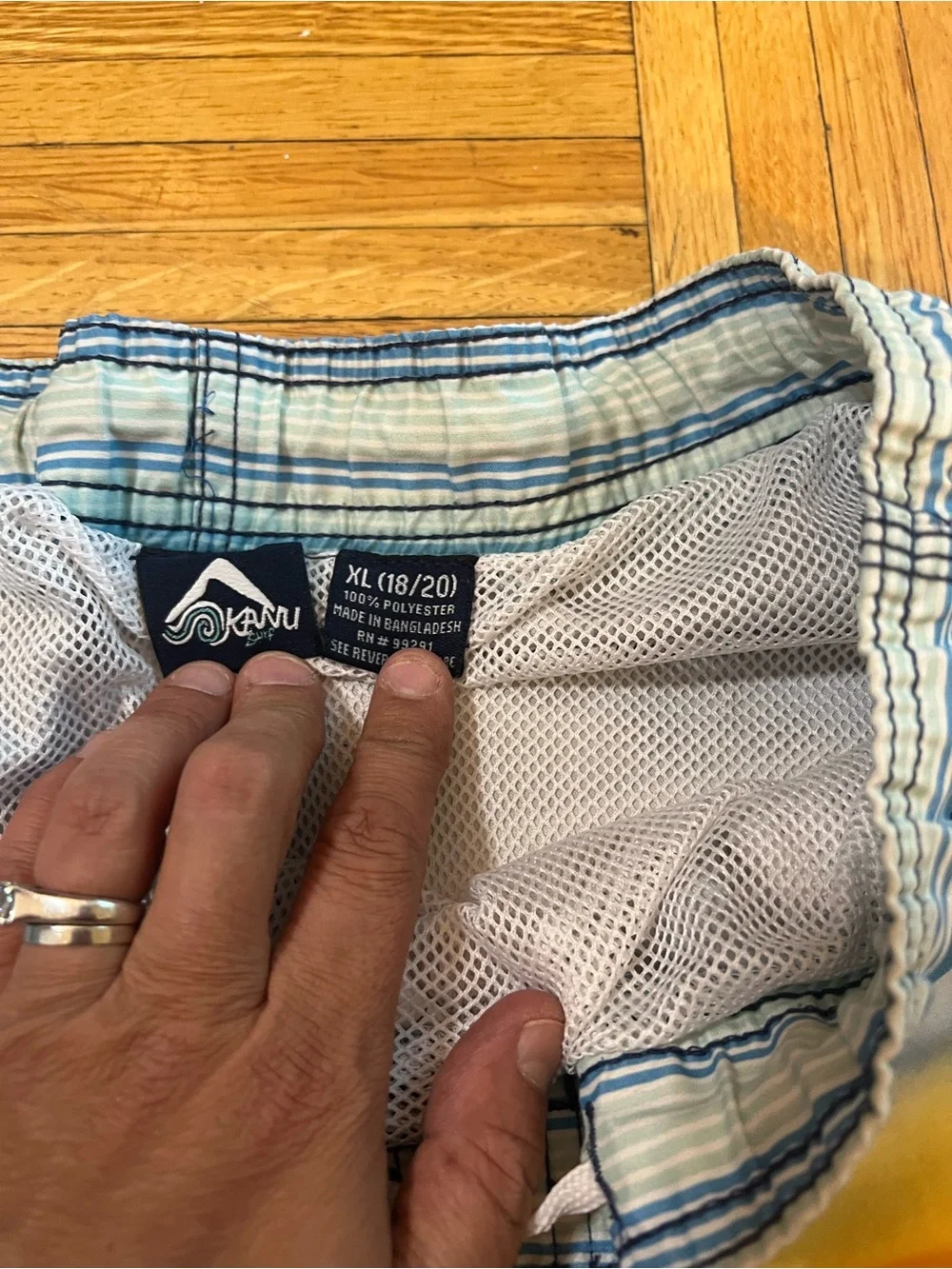 Y2K Okanu Men's Multi-Stripe Hybrid Board Shorts - size XL